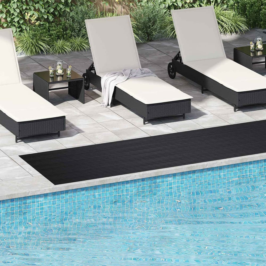 Floor Mat with Wide Rib Black Rubber
