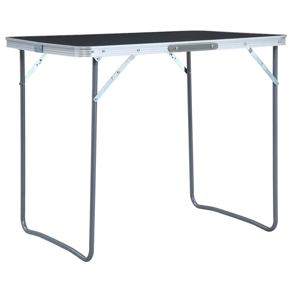 48171 vidaXL Foldable Camping Table with Metal Frame 80x60 cm Grey 1