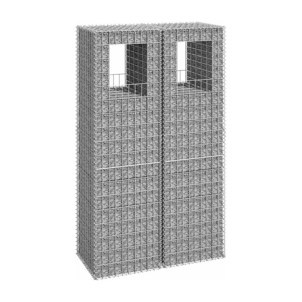 Gabion Basket Posts 2 pcs Iron