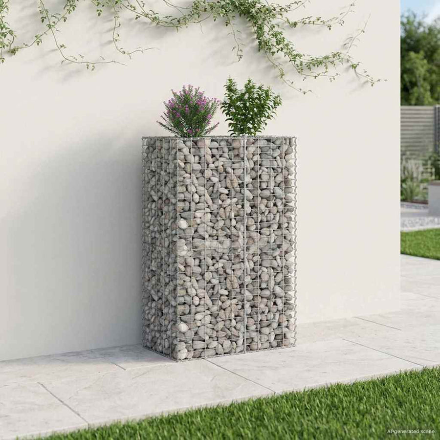 Gabion Raised Bed Galvanised Steel Silver