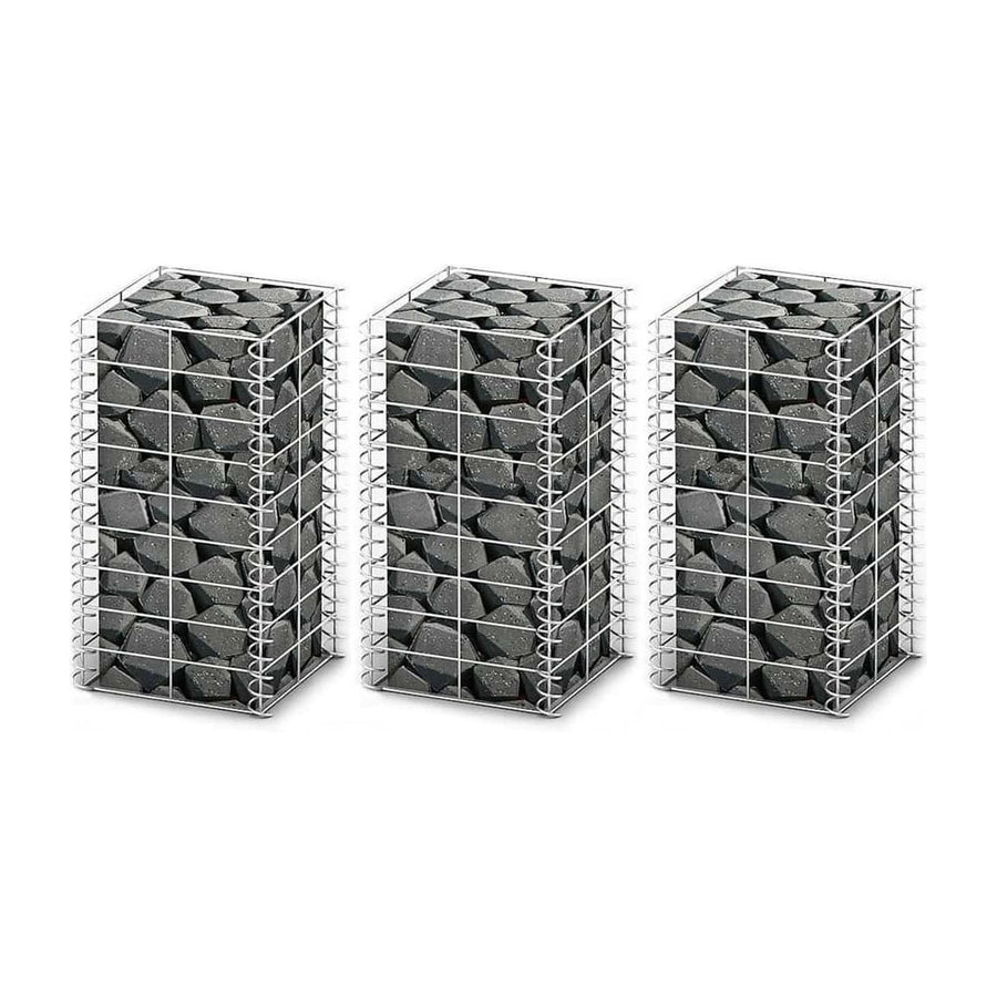 Gabion Set 3 pcs Galvanised Wire