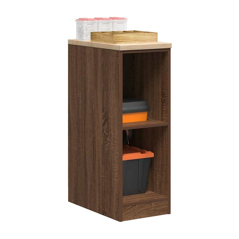 Garage Storage Cabinet Brown Oak Solid Wood Pine