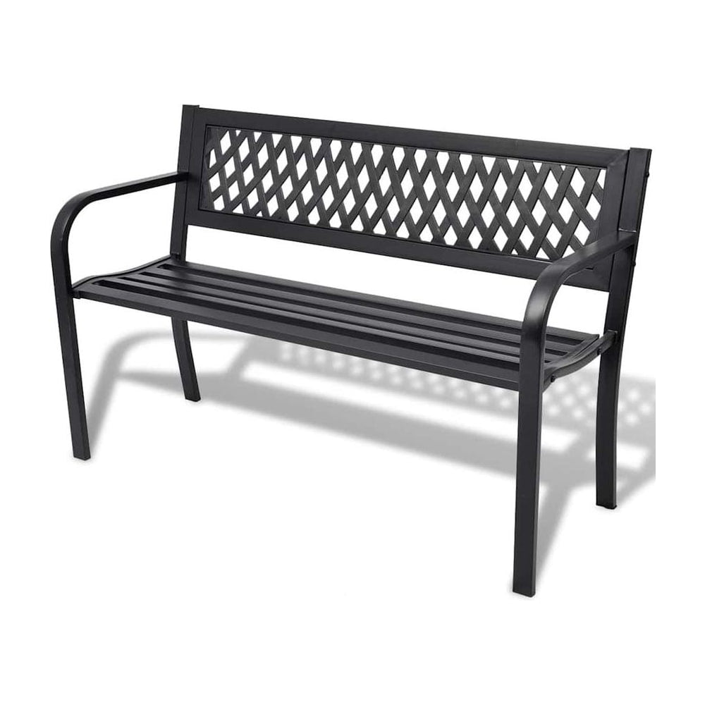 Garden Bench 118 cm Steel Black