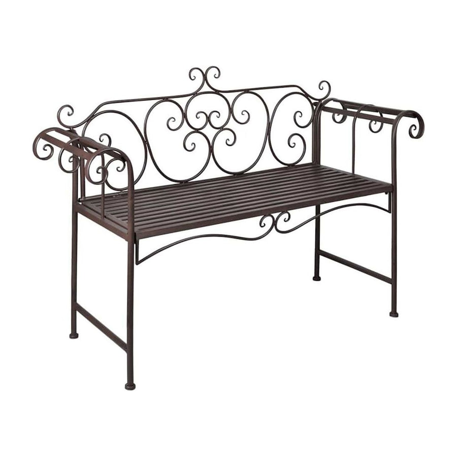 Garden Bench 132 cm Steel Antique Brown