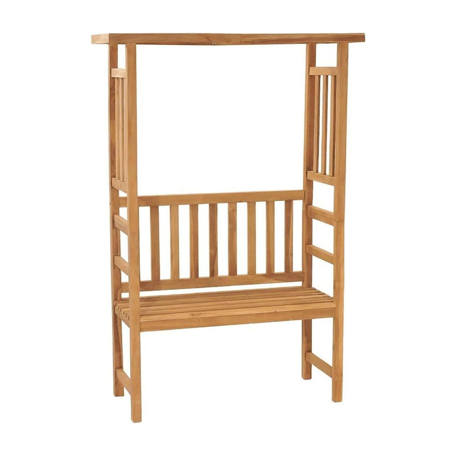 Garden Bench with Pergola 115 cm Solid Teak Wood