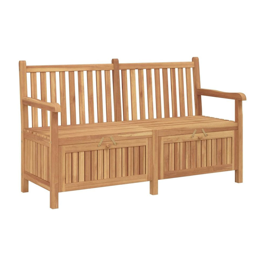 Garden Bench with Storage Solid Teak Wood