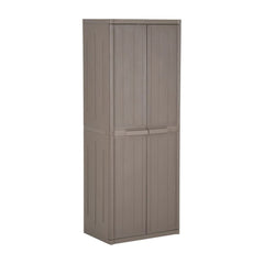Garden Storage Cabinet Brown PP Wood Look