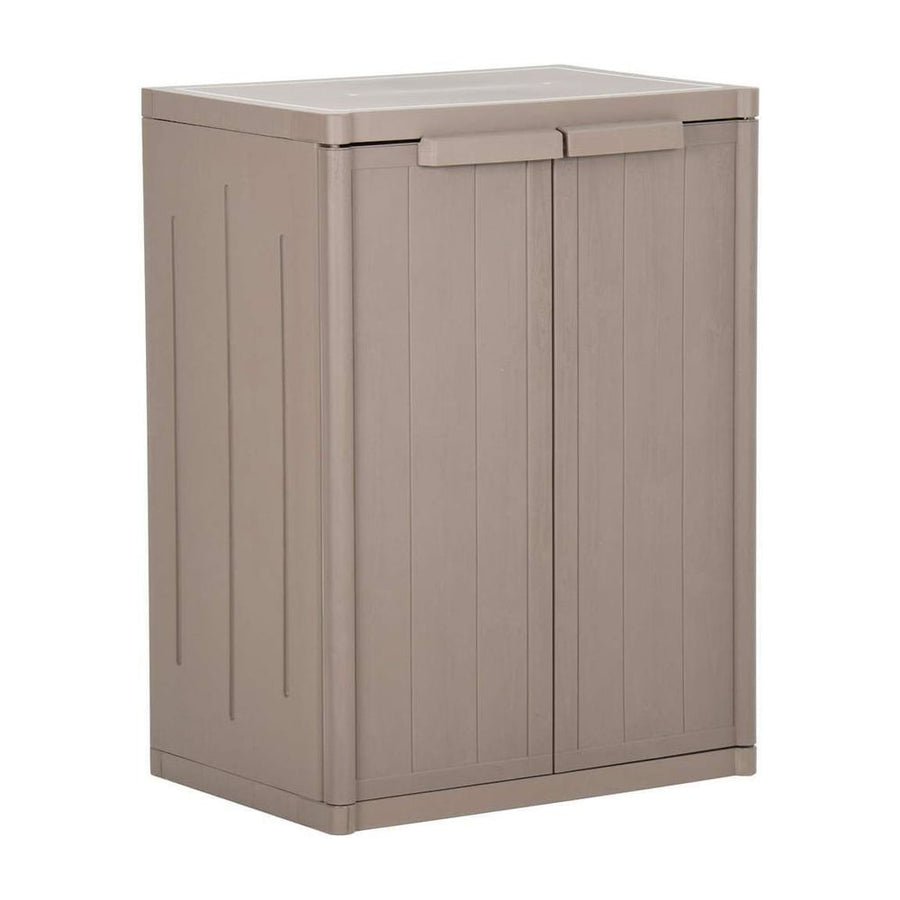 Garden Storage Cabinet Brown PP Wood Look