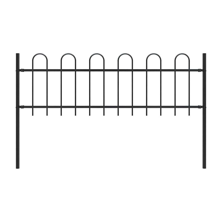 Garden Fence "Boxtel" with Hoop Top Steel Black