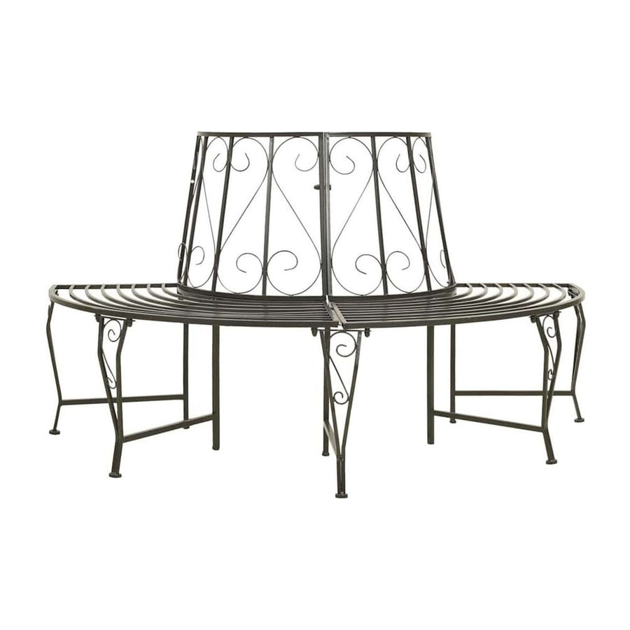 Garden Half Round Tree Bench 160 cm Steel