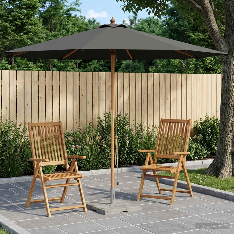 Garden Parasol Solid Eucalyptus Wood Anthracite