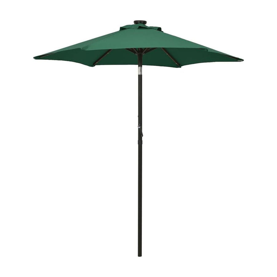 Garden Parasol with LED Lights Green Aluminium