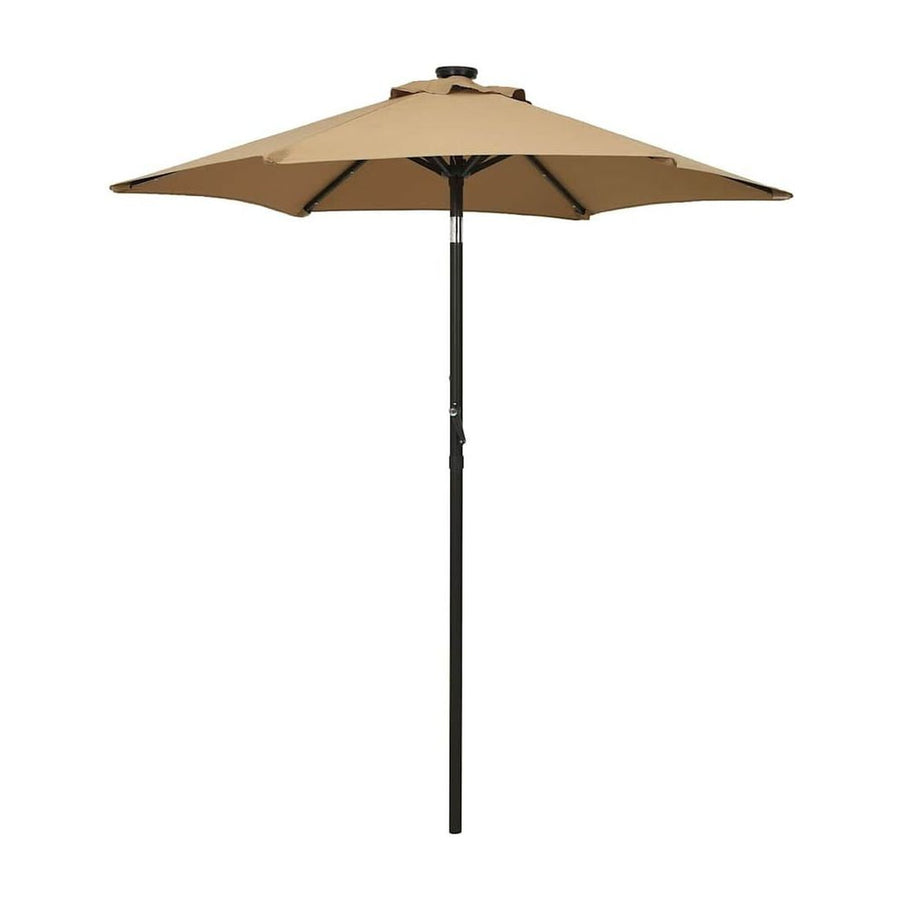 Garden Parasol with LED Lights Taupe Aluminium