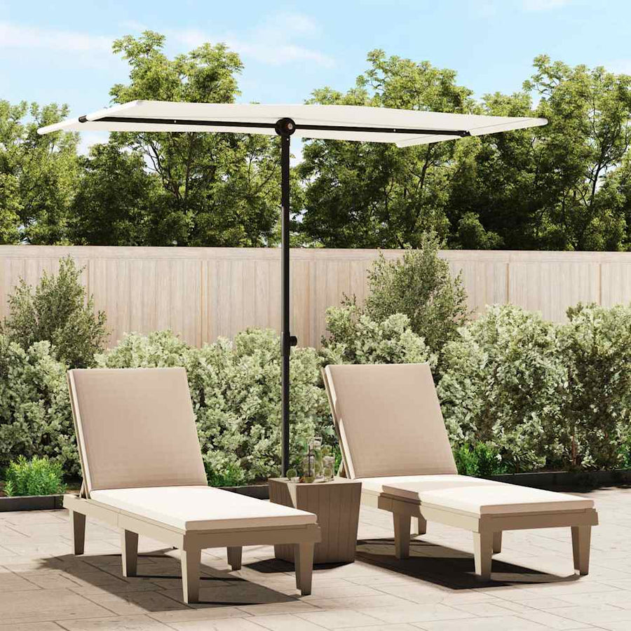 Garden Parasol with Aluminium Pole Sand White
