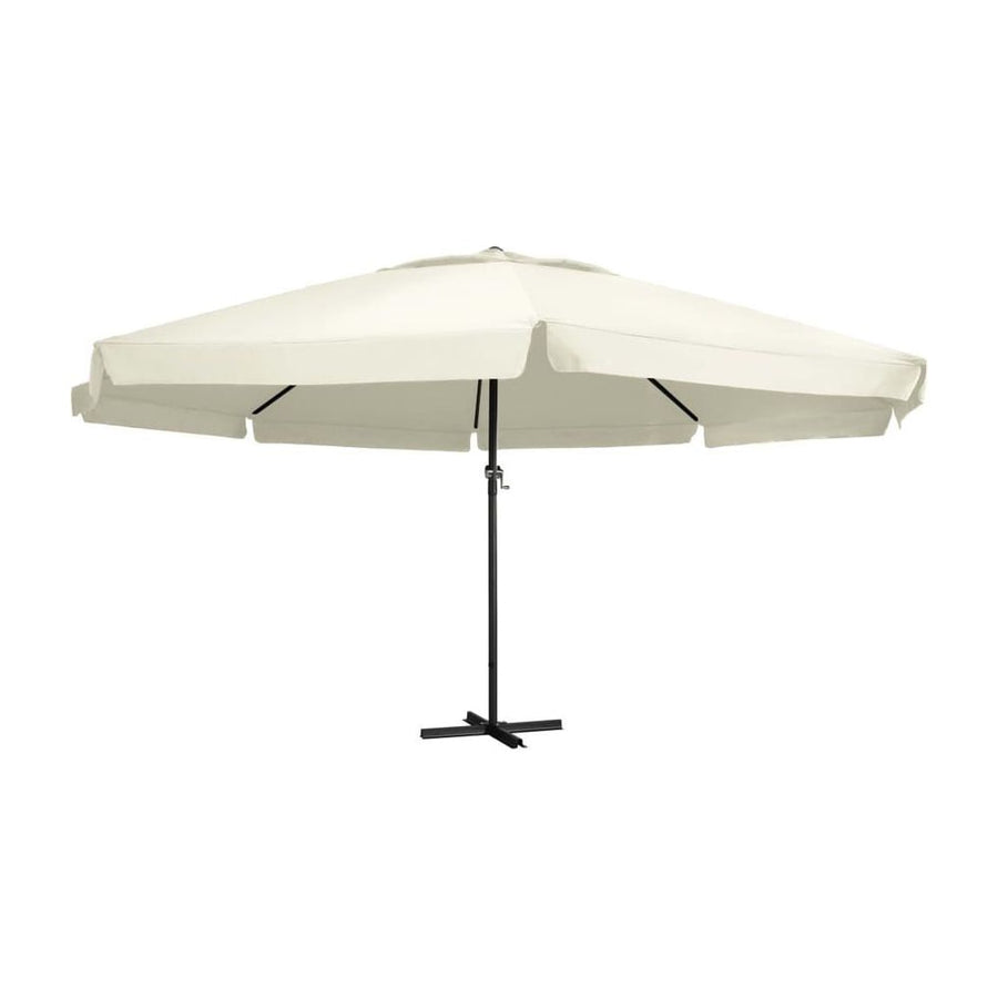 Garden Parasol with Aluminium Pole 600 cm Sand White