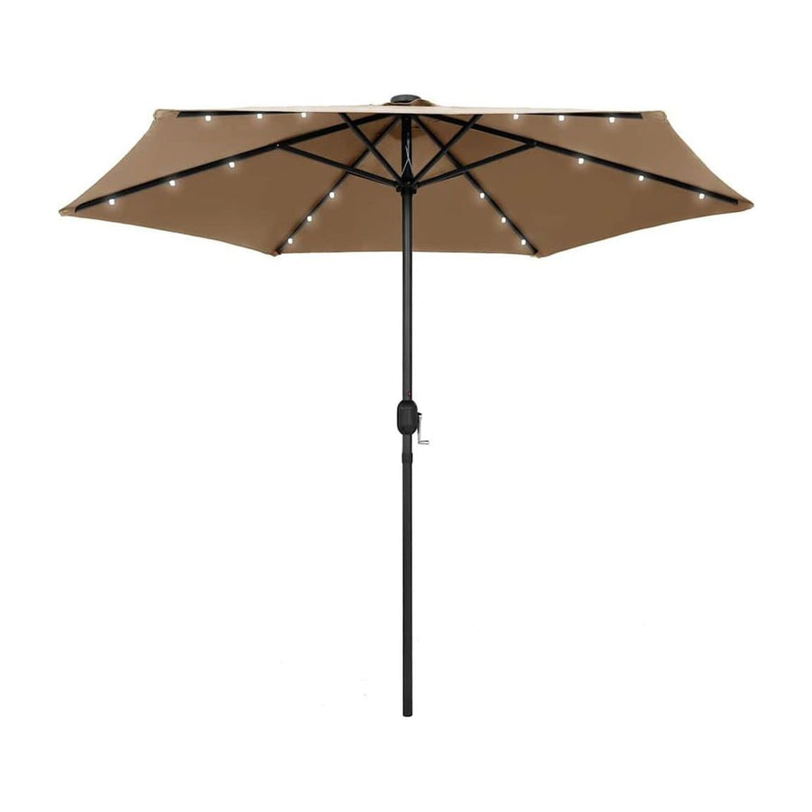 Garden Parasol with LED Lights&Aluminium Pole 270 cm Taupe