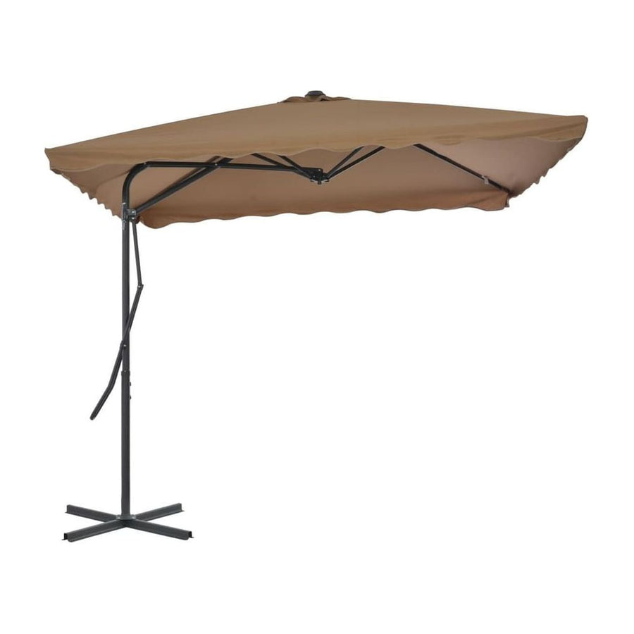 Outdoor Parasol with Steel Pole Taupe