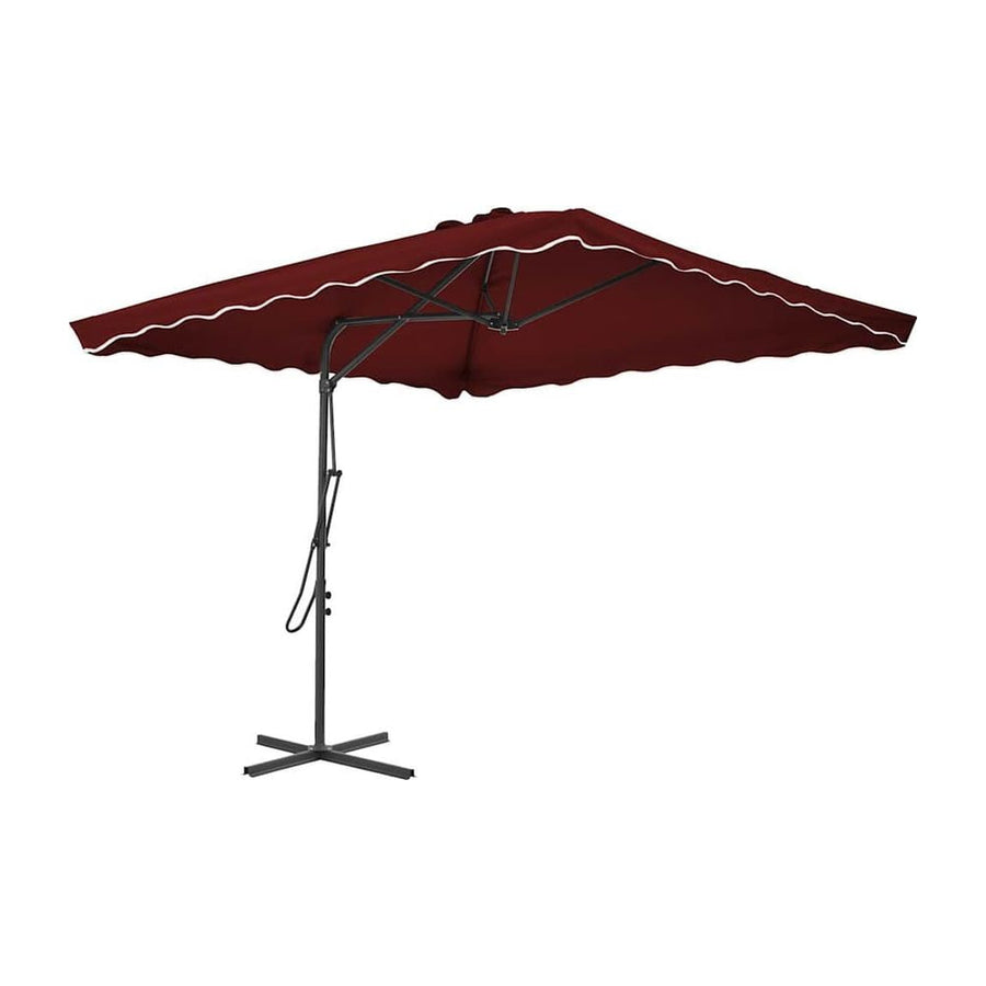 Garden Parasol with Steel Pole Bordeaux Red