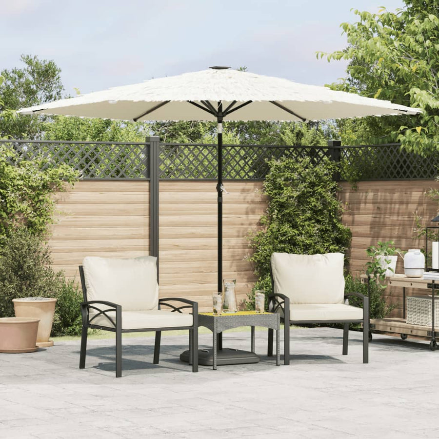 Garden Parasol with Steel Pole White
