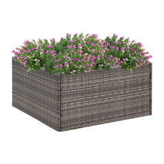 Garden Planter Grey Poly Rattan