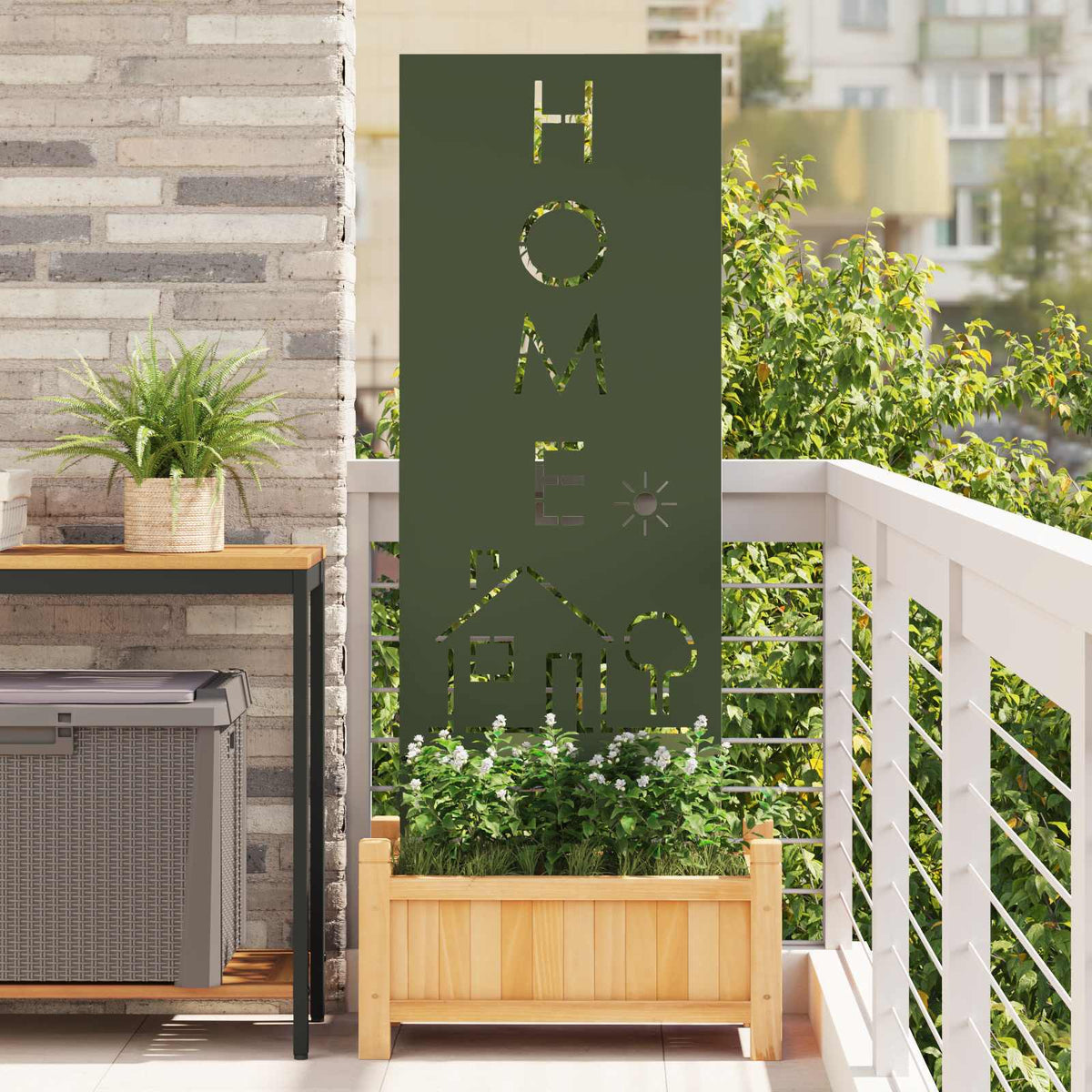 Garden Privacy Screen Olive Green Cold-rolled Steel