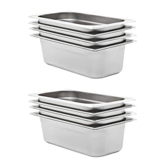 vidaXL Gastronorm Containers 8 pcs GN 1/3 100 mm Stainless Steel 1