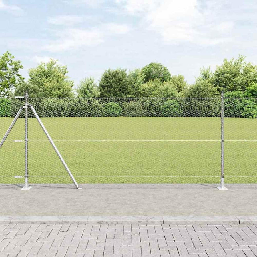 Hexagonal Fence with Concrete Base Galvanised Steel
