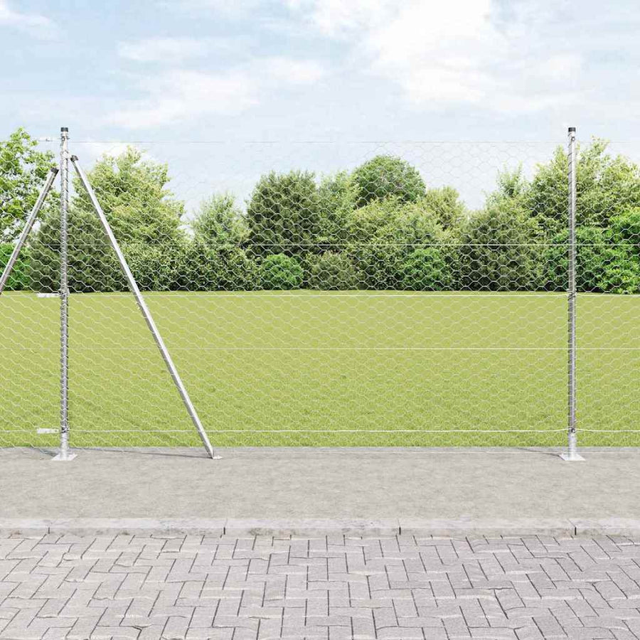 Hexagonal Fence with Concrete Base Galvanised Steel
