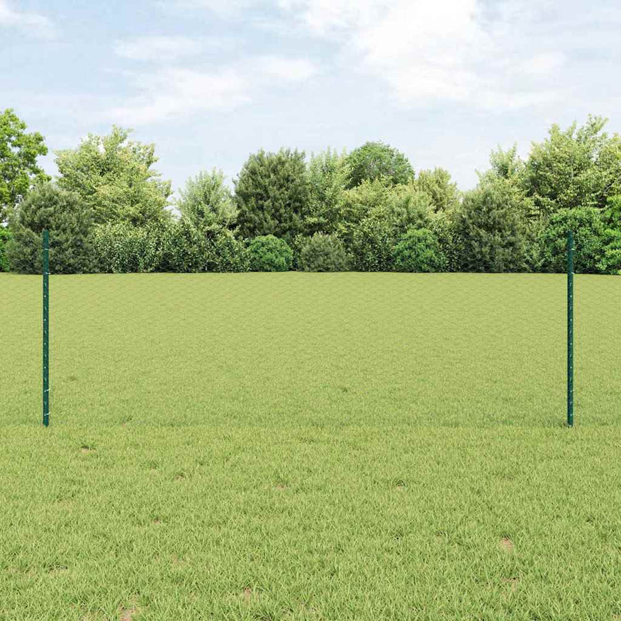 Hexagonal Fence with Post PVC-Coated Steel Green