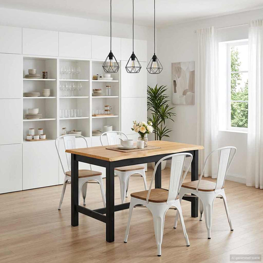 High Bar Table EKAI Black Solid Pine Wood