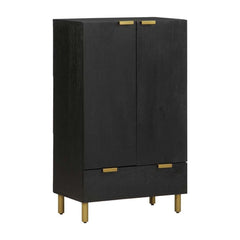 Highboard Black Engineered Wood