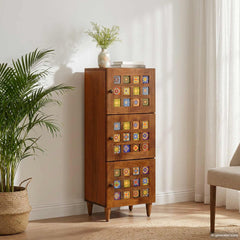 Highboard Walnut Solid Mango Wood