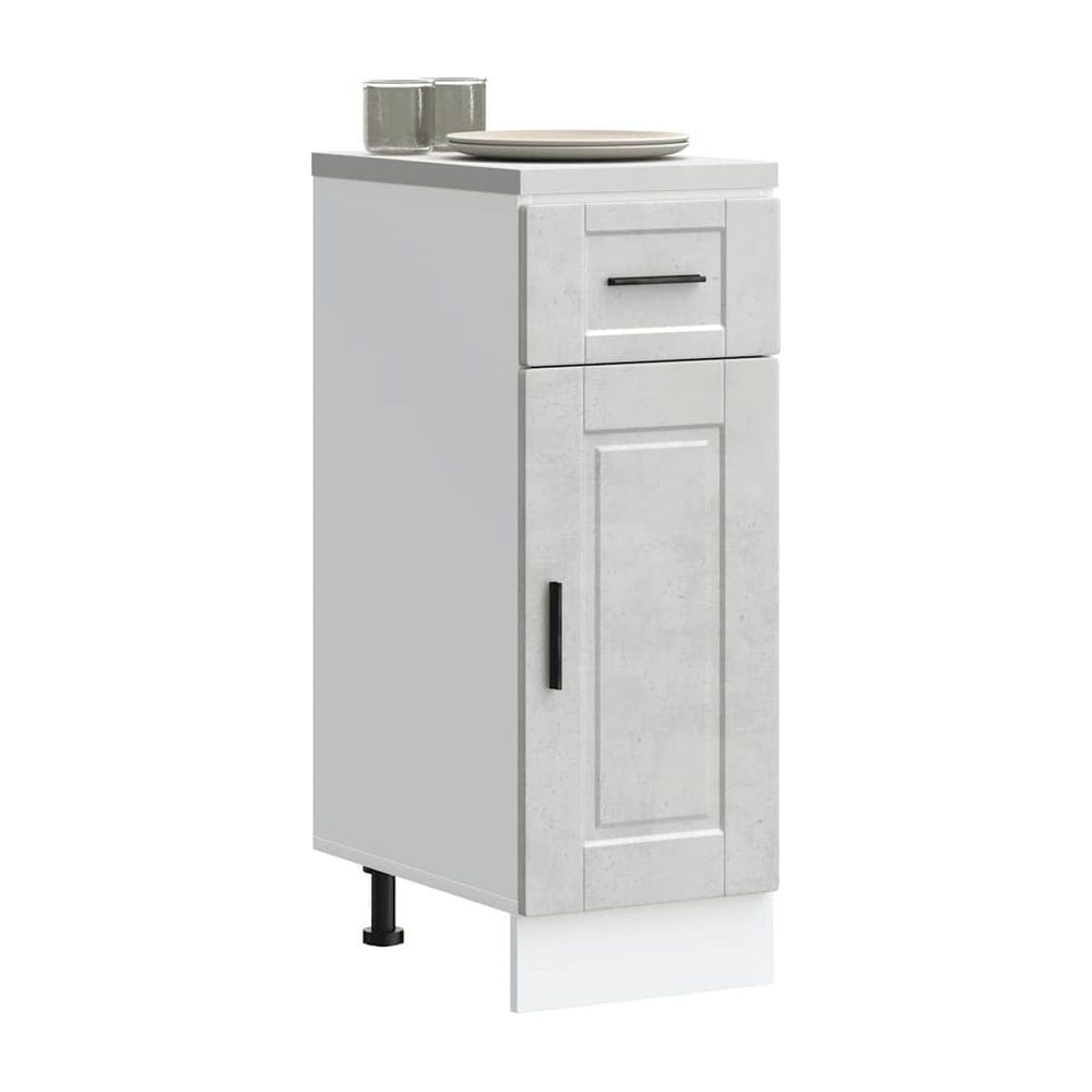 Kitchen Base Cabinet "Porto" Concrete Grey Engineered Wood
