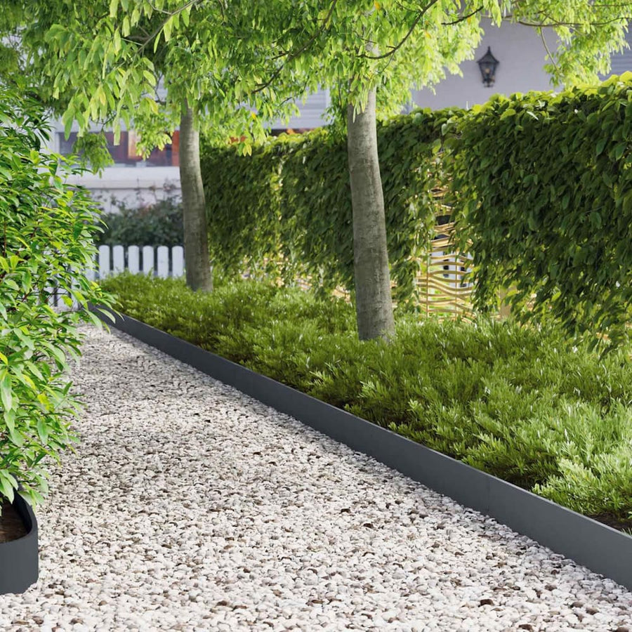 Lawn Edging 10 pcs Steel Anthracite