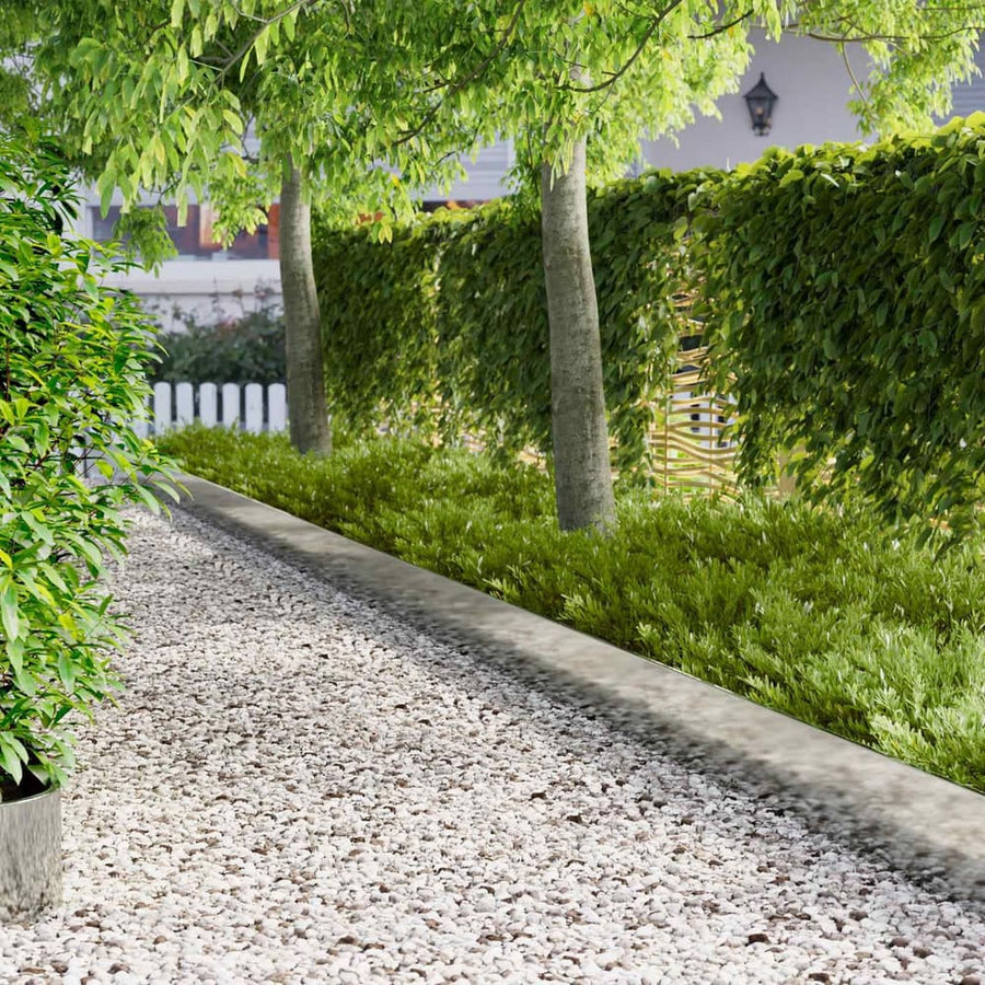 Lawn Edging 10 pcs Steel Silver