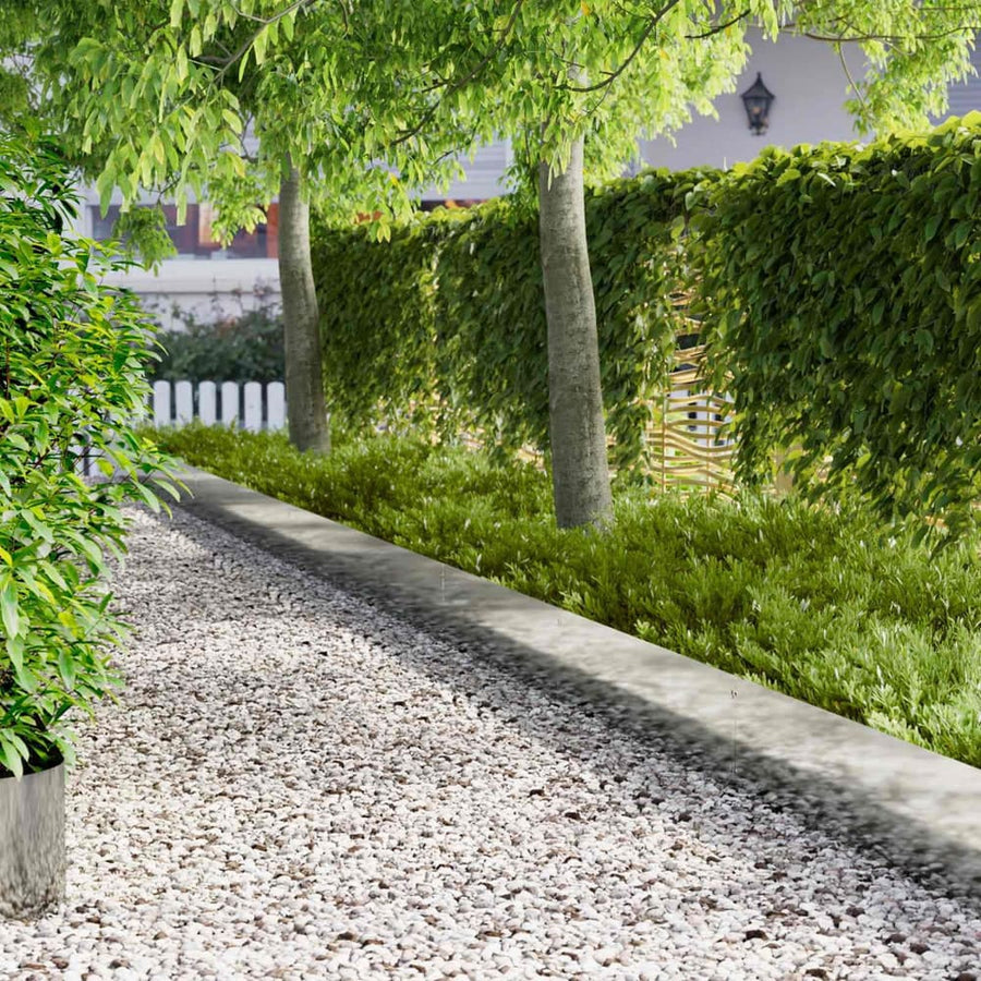 Lawn Edging 10 pcs Steel Silver