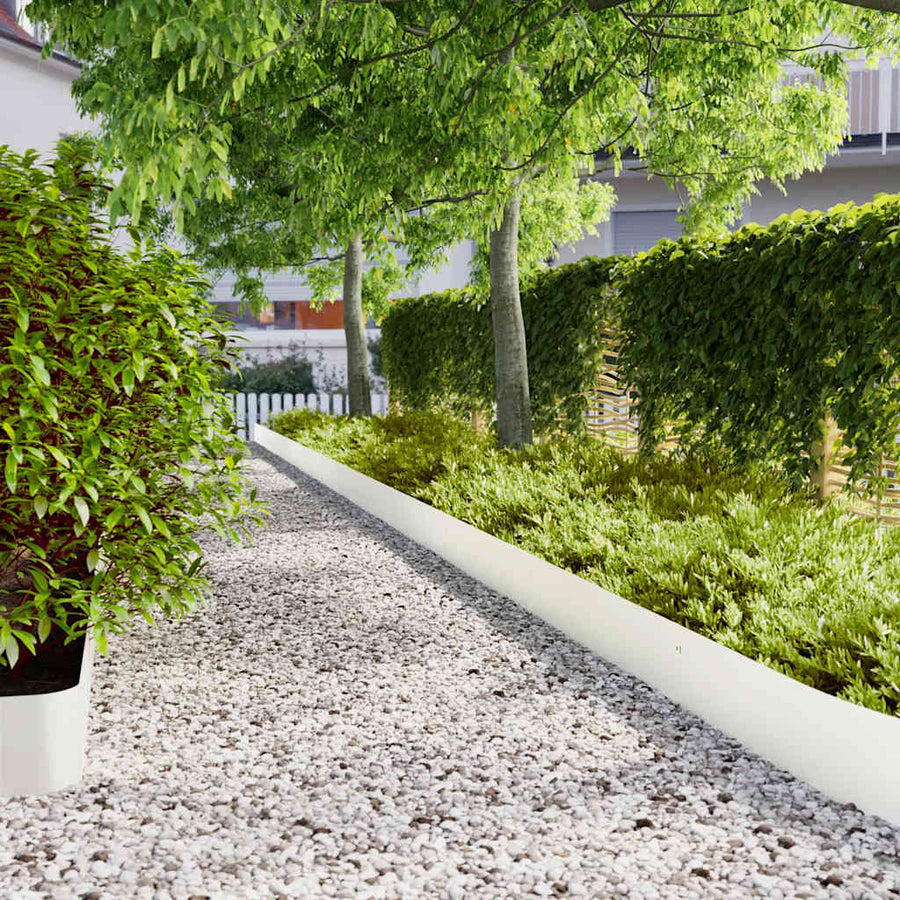 Lawn Edgings 10 pcs White Cold-rolled Steel