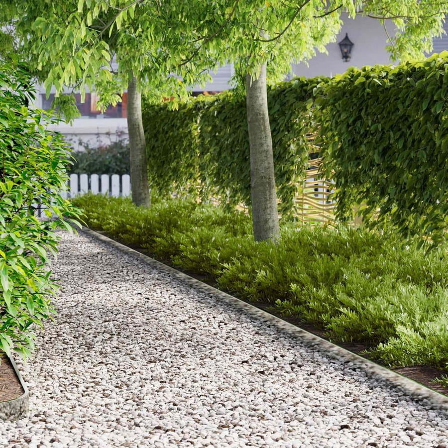 Lawn Edging 20 pcs Steel Silver