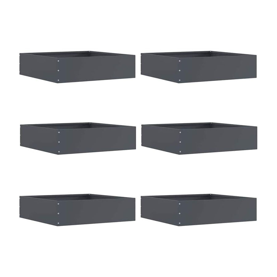 Lawn Edging 6 pcs Steel Anthracite