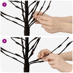 LED Christmas Tree Black Steel LEDs