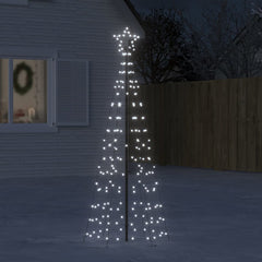 vidaXL LED Christmas Tree with Spikes 220 LEDs Cold White 180 cm 1