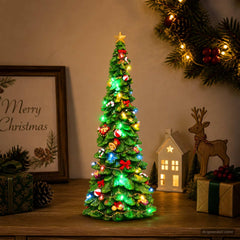 vidaXL Light-Up Christmas Tree SALO 16.5 x 15.5 x 40 cm Resin Green 1