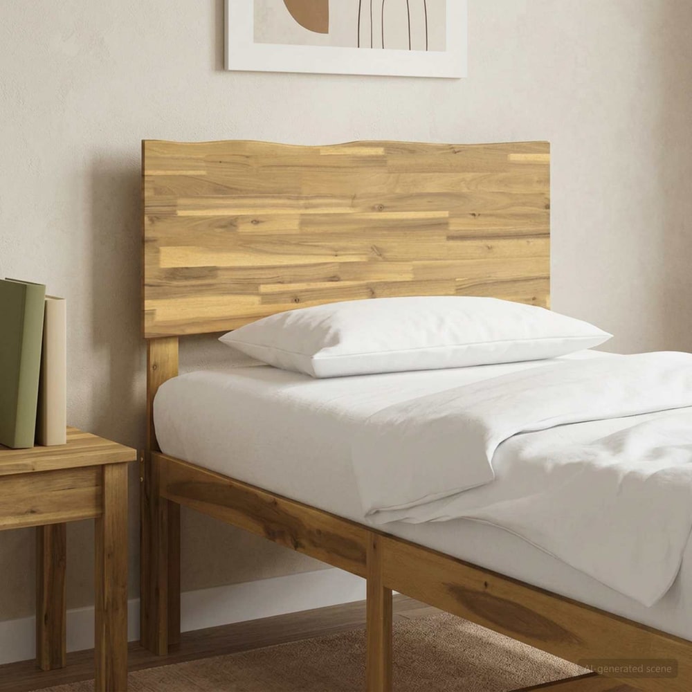 vidaXL Live Edge Headboard ROSTOCK Whitewash 100 cm Solid Acacia Wood 1