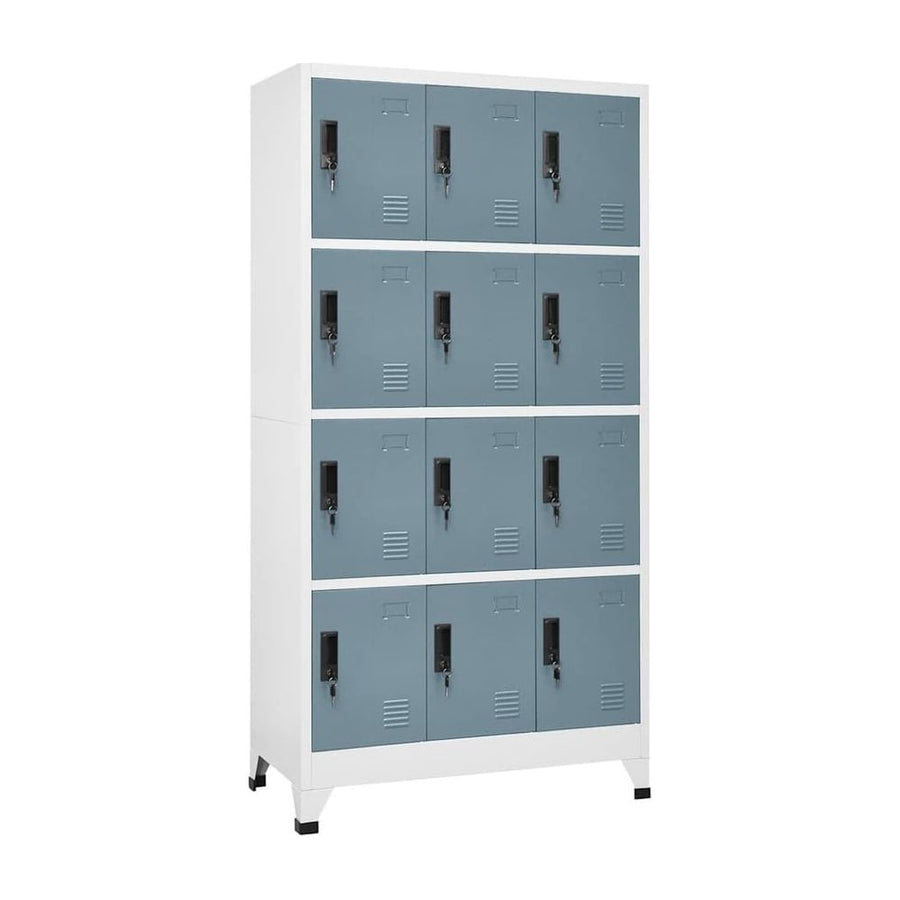 Locker Cabinet Light Grey and Dark Grey