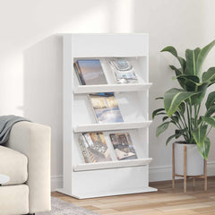 Magazine Rack White Engineered Wood
