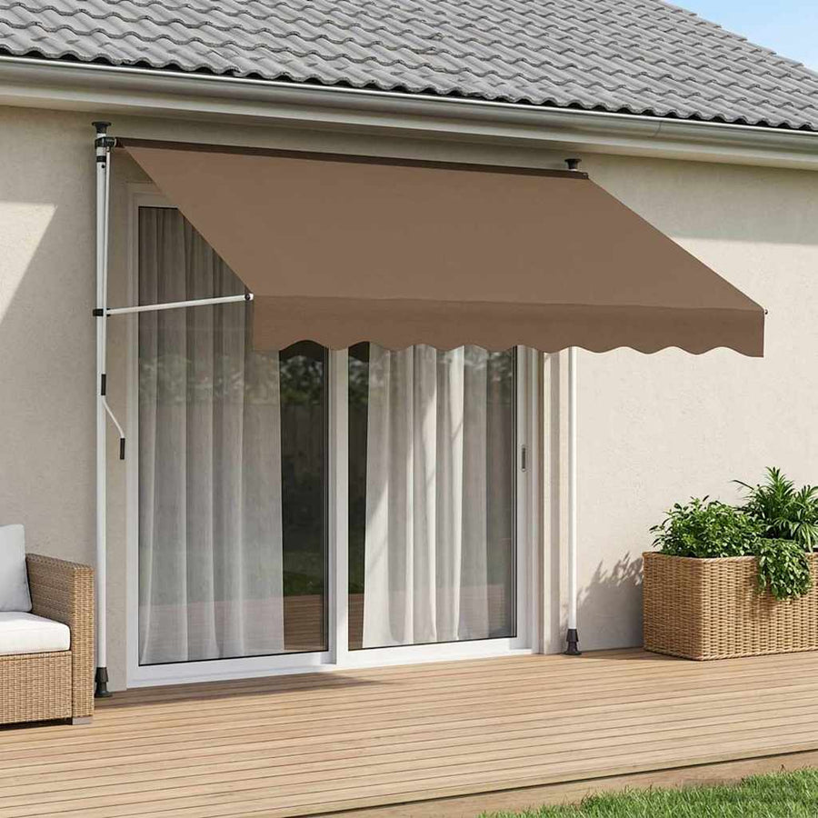 Manual Retractable Awning Taupe 100 cm