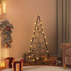 vidaXL Metal Christmas Tree for Decoration Black 125 cm 1