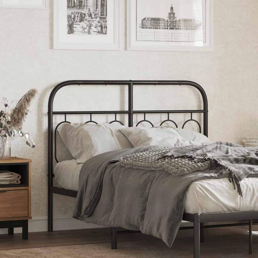 Metal Replace Headboard Black 120 cm