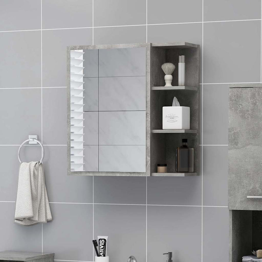 Bathroom Mirror Cabinet Concrete Grey