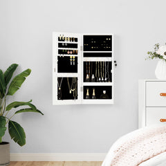 Mirror Jewellery Cabinet Wall Mounted White